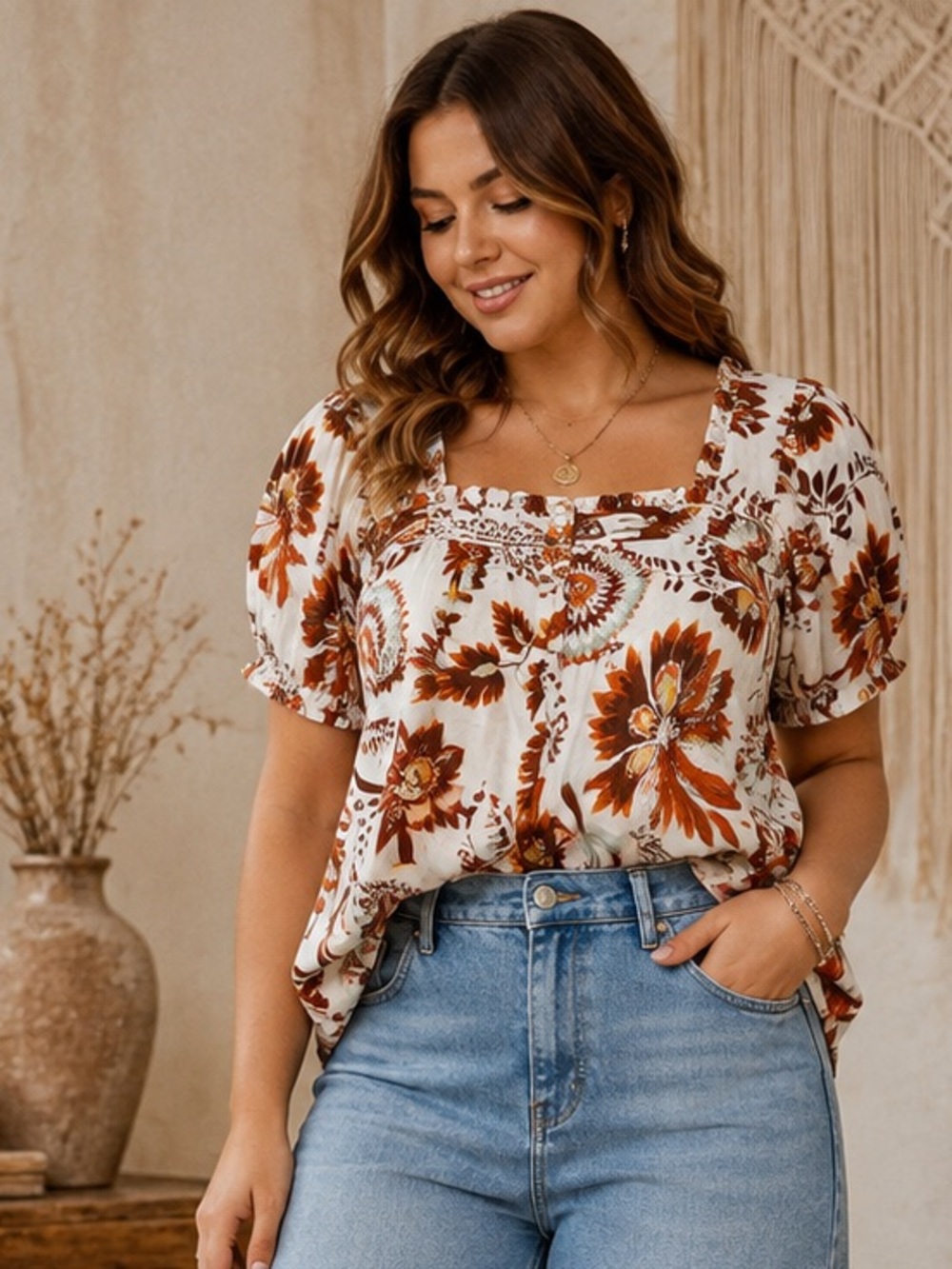 035 NWT Nicole Miller Linen Blend Floral Print